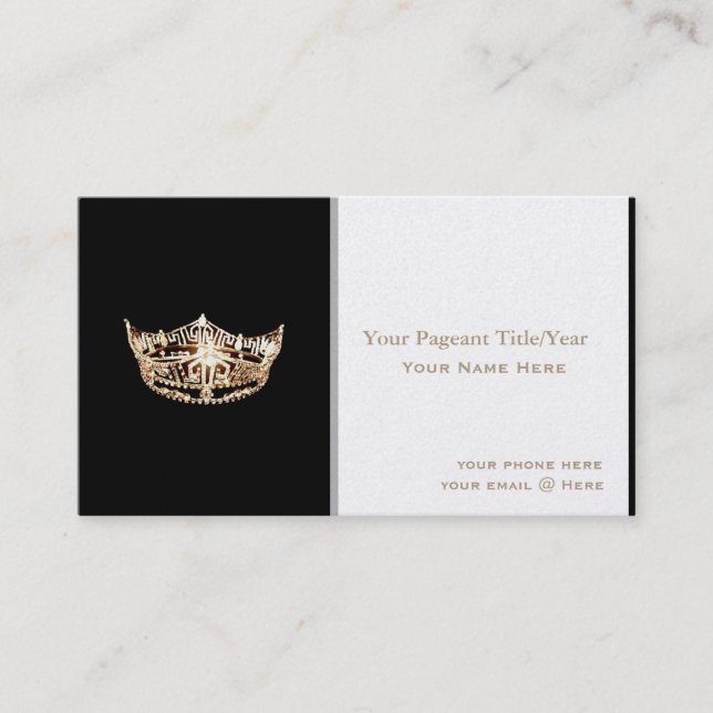 Miss America style Crown Custom Business Cards Visitenkarte (Vorderseite)