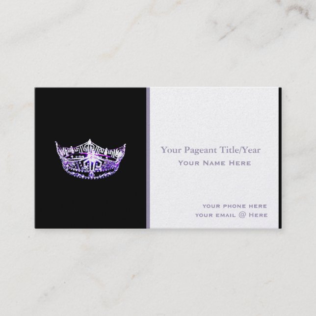 Miss America style Crown Custom Business Cards Visitenkarte (Vorderseite)