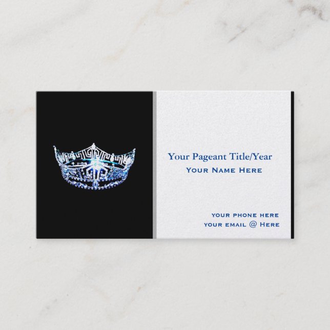 Miss America style Crown Custom Business Cards Visitenkarte (Vorderseite)