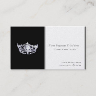 Miss America style Crown Custom Business Cards Visitenkarte