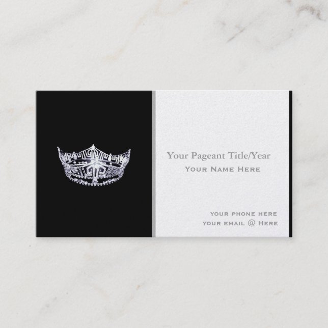 Miss America style Crown Custom Business Cards Visitenkarte (Vorderseite)