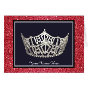 Miss America Style Crown Custom Note Card