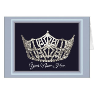 Miss America Style Crown Custom Note Card