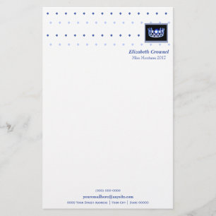 Miss America style Crown & Diamonds Stationery Briefpapier