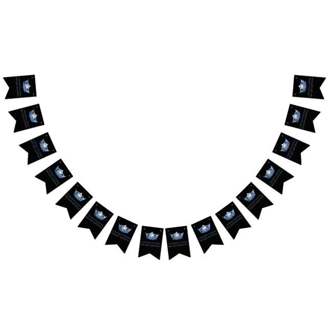 Miss America Style Crown Party Bunting Banner (Alle)