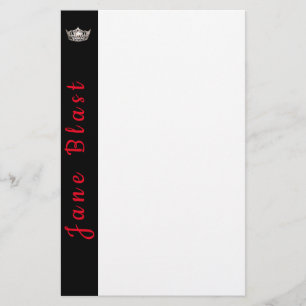 Miss America style Crown Stationery Red/Silver/Whi Briefpapier
