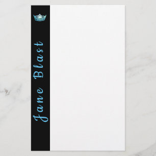 Miss America style Crown Stationery-Turquoise/Was Briefpapier