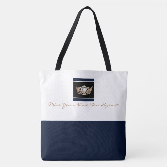 Miss America style Crown Tasche Navy/Whit (Vorderseite)
