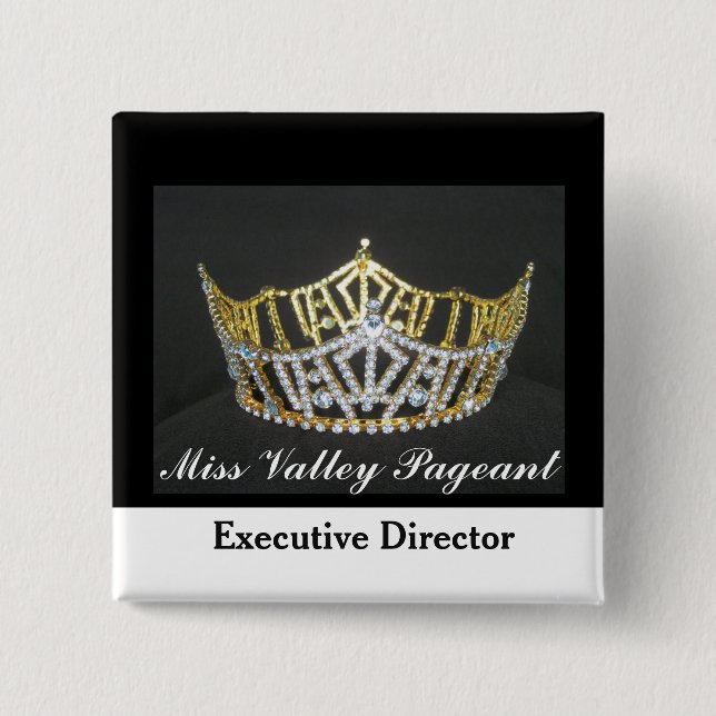 Miss America Style Custom Pageant Buttons Crown (Vorderseite)