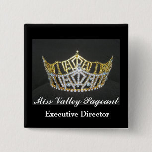 Miss America Style Custom Pageant Buttons Crown