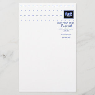Miss America style Diamond & Crown Stationery Briefpapier