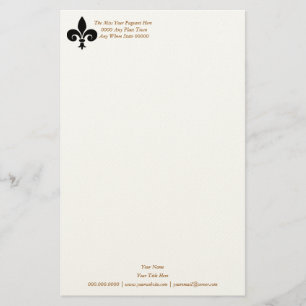 Miss America style Fleur Di Li Stationery Sheet Briefpapier