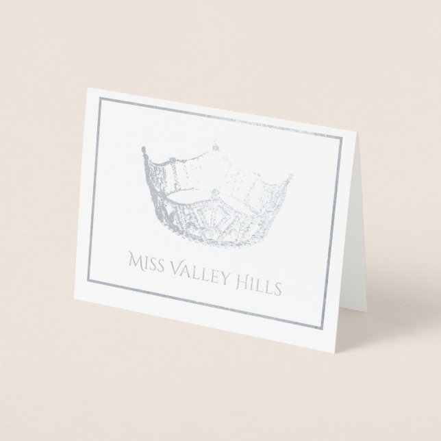 Miss America Style Foil Crown Note Card Folienkarte (Vorderseite)