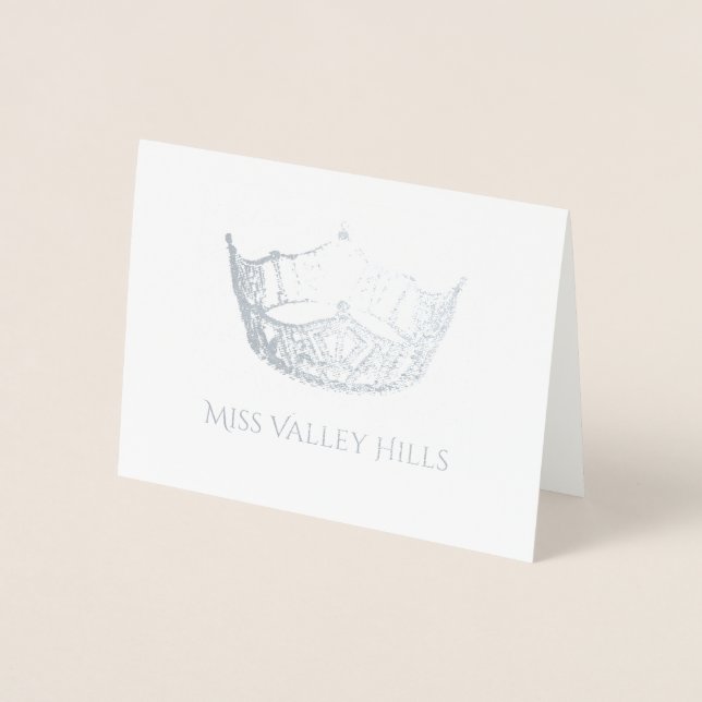 Miss America Style Foil Crown Note Card Folienkarte (Vorderseite)