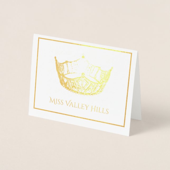 Miss America Style Foil Crown Note Card Folienkarte (Vorderseite)