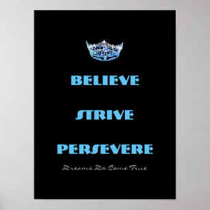 Miss America Style Glaube Strive Crown Poster