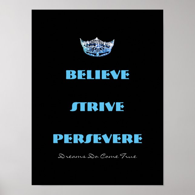 Miss America Style Glaube Strive Crown Poster (Vorne)