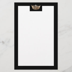 Miss America Style Gold & Black Crown Stationery Briefpapier