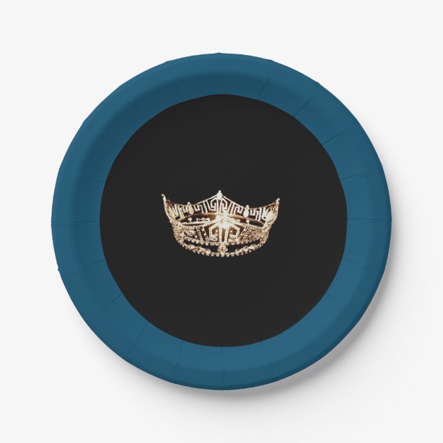 Miss America style Gold Crown 7" Paper Teller (Vorderseite)