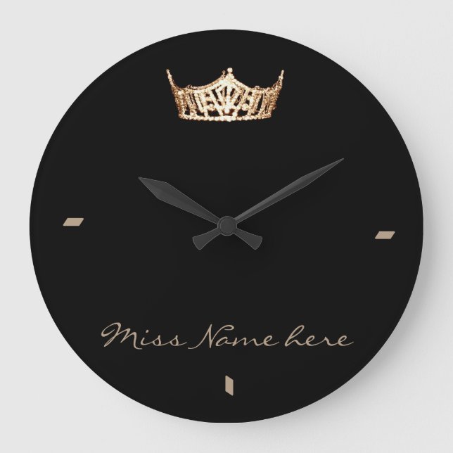 Miss America Style Gold Crown Clock Große Wanduhr (Vorderseite)