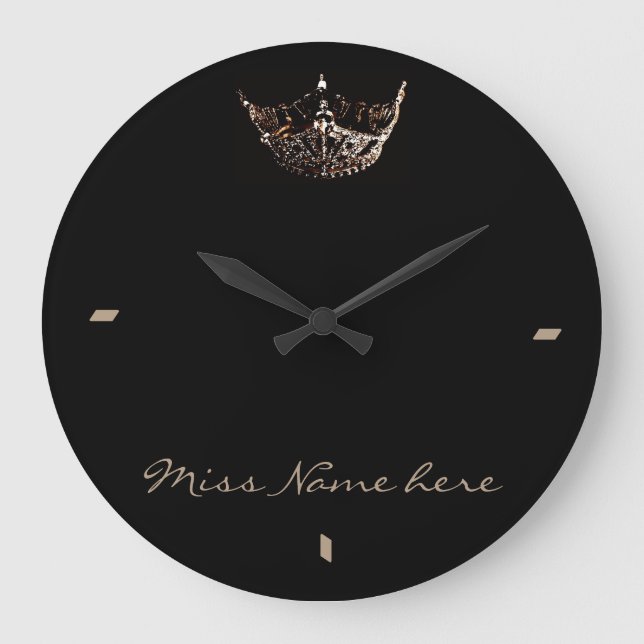 Miss America Style Gold Crown Clock Große Wanduhr (Vorderseite)