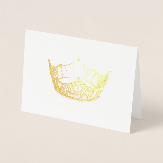 Miss America Style Gold Foiled Crown Card Folienkarte (Vorderseite)