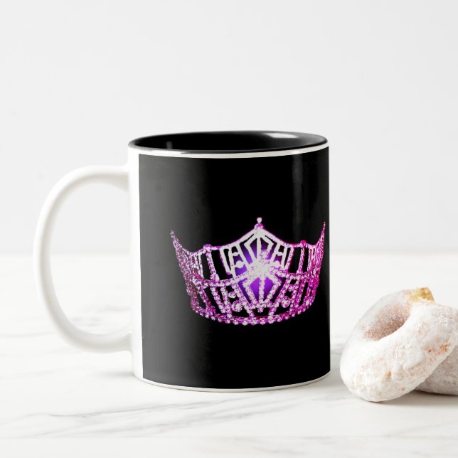 Miss America Style Hot Pink Crown Tasse (Mit Donut)