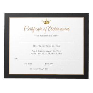 Miss America style Pageant Certificates-Achievment Notizblock