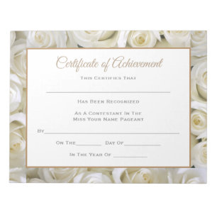 Miss America style Pageant Certificates-Achievment Notizblock