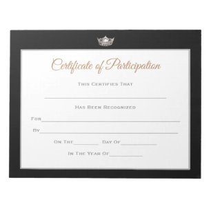 Miss America style Pageant Certificates-particptt Notizblock