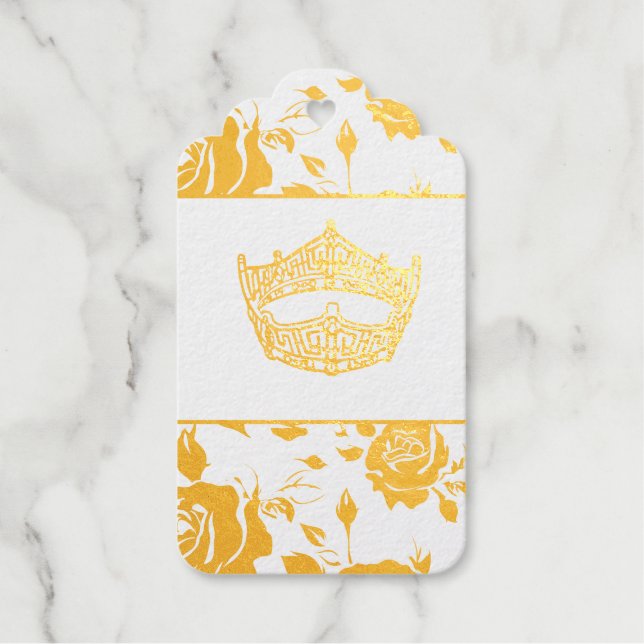 Miss America Style Pageant Crown Gold Geschenkanhänger (Vorderseite)