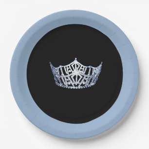 Miss America style Pwdr Blue Crown 9" Paper Teller