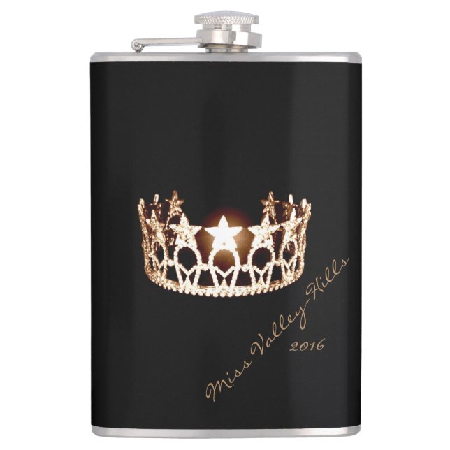 Miss America Style Signature Crown Flask Flachmann (Vorderseite)
