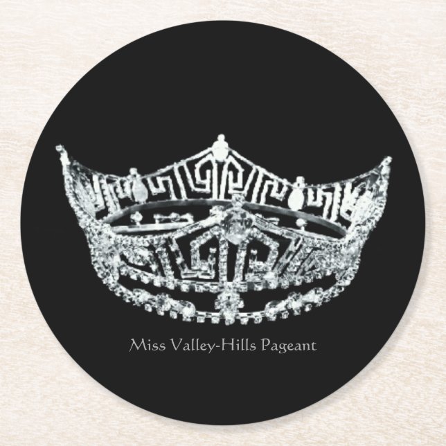 Miss America Style Silver Crown Paper Untersetzer (Vorderseite)