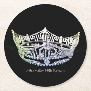 Miss America Style Silver Crown Paper Untersetzer