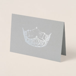 Miss America Style Silver Foiled Crown Card Folienkarte