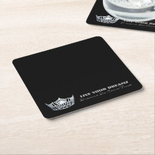 Miss America tippen Live Your Dream Paper Unterset Rechteckiger Pappuntersetzer