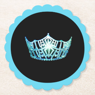 Miss America Turquoise Crown Sclpd Paper Untersetz Untersetzer