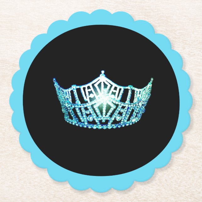 Miss America Turquoise Crown Sclpd Paper Untersetz Untersetzer (Vorderseite)