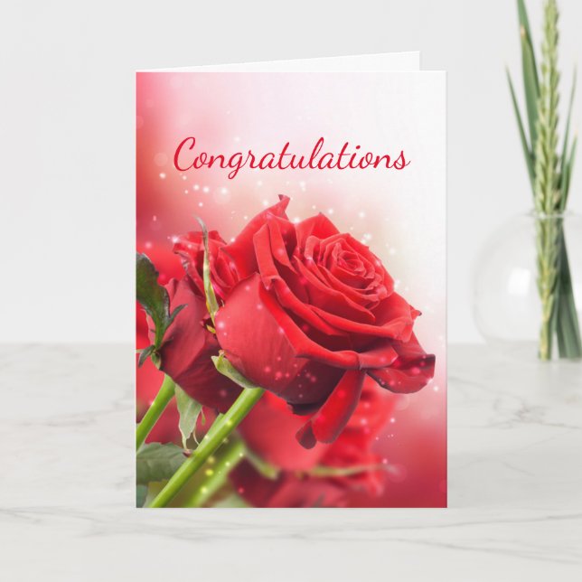 Miss America USA Red Roses Greeting Card-Congrats Karte (Vorderseite)