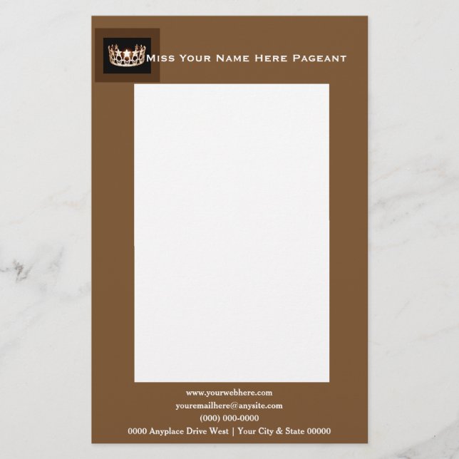 Miss America USAstyle Bold Boxes Custom Letterhead Briefpapier (Vorderseite)