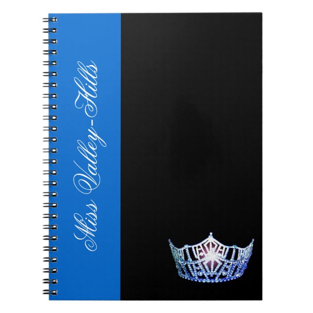 Miss Amerika-Art blaues Kronen-Notizbuch Notizblock (Vorderseite)