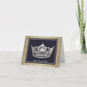 Miss Amerika-Art Kronen-kundenspezifische Dankeskarte