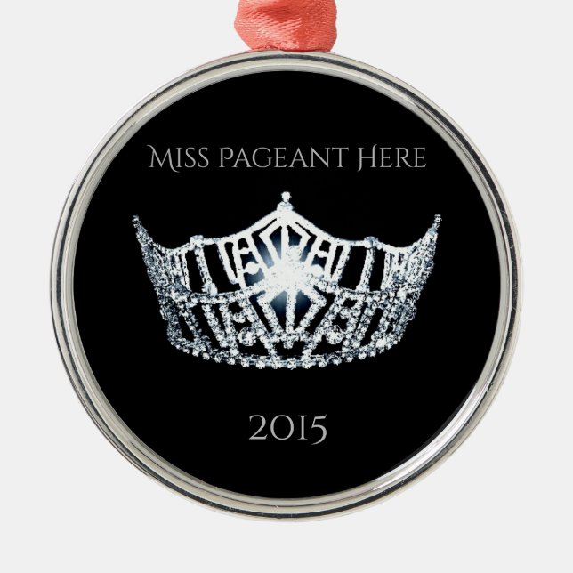 Miss Amerika-Art Kronen-Weihnachtsverzierung Ornament Aus Metall (Vorne)