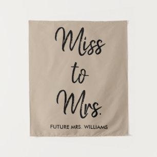 Miss an Mrs Backdrop Tan Brautparty Foto Booth Wandteppich