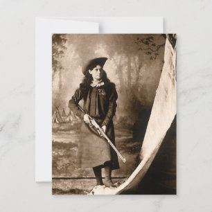 Miss Annie Oakley mit Gun, Vintages Foto Portrait Einladung