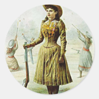 Miss Annie Oakley Runder Aufkleber