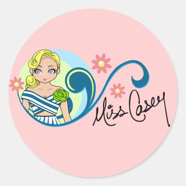 "Miss Casey" Stickers (Vorderseite)