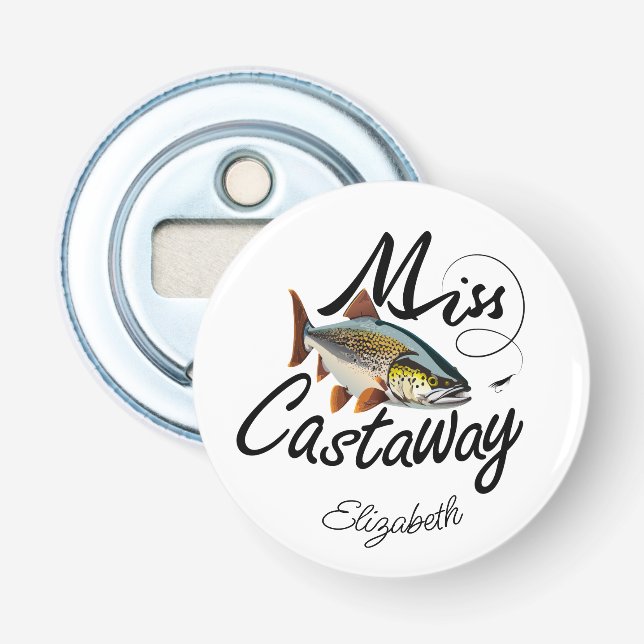 Miss Castaway Rainbow Trout Flaschenöffner (Vorderseite)