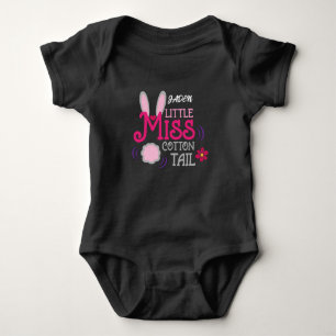 MISS COTTONTAIL BABY BODYSUIT MIT NAMEN.  STRAMPLER